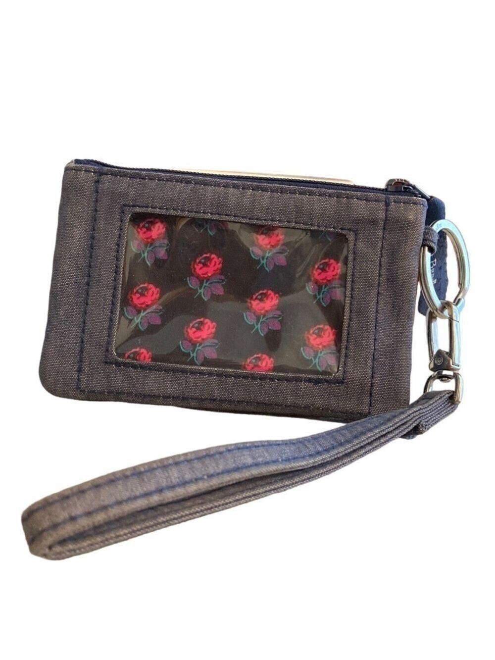 Vera Bradley ID Card Case & Wristlet Strap Denim Blue
